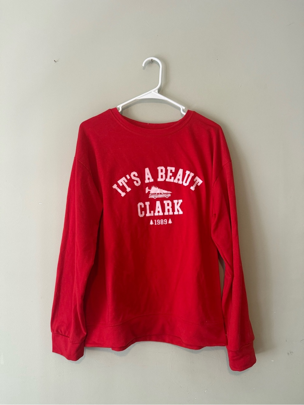 Red Women’s Griswold Christmas Vacation Sweatshirt 'It's a Beaut Clark' Graphic